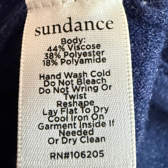 Sundance Dark Blue Turtleneck Long Sleeve Knit Sweater Size M - Picture 9 of 10